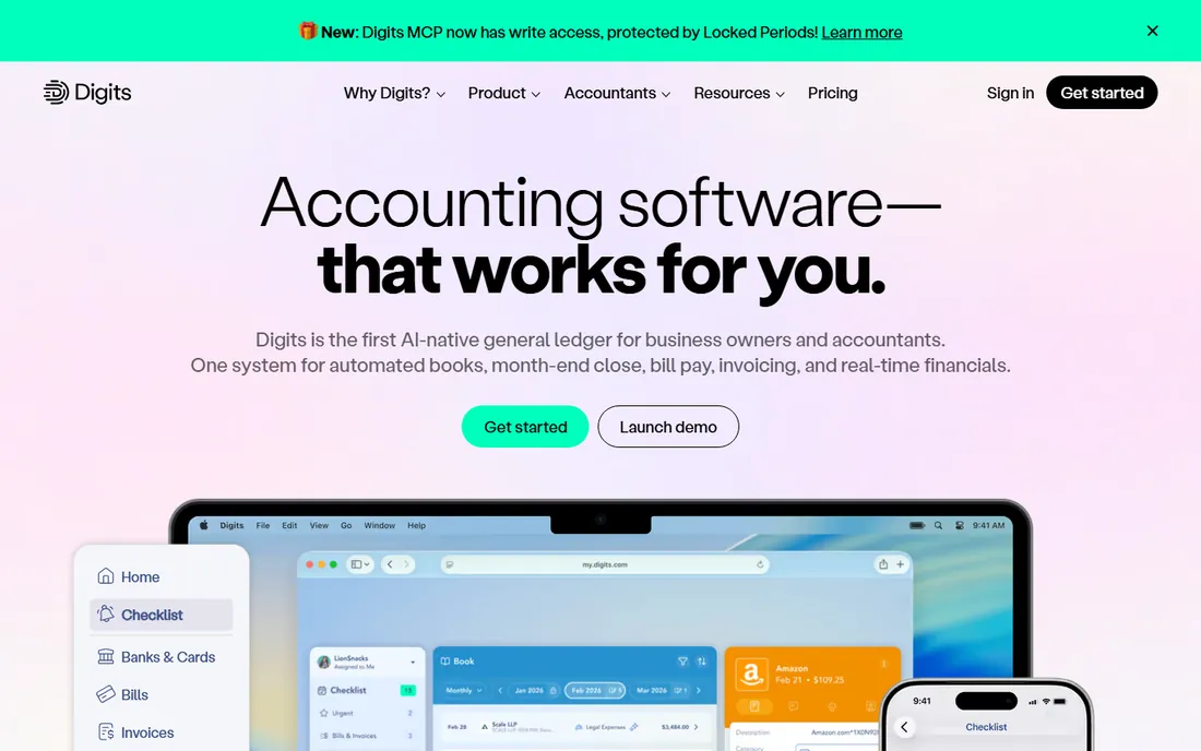 Digits homepage