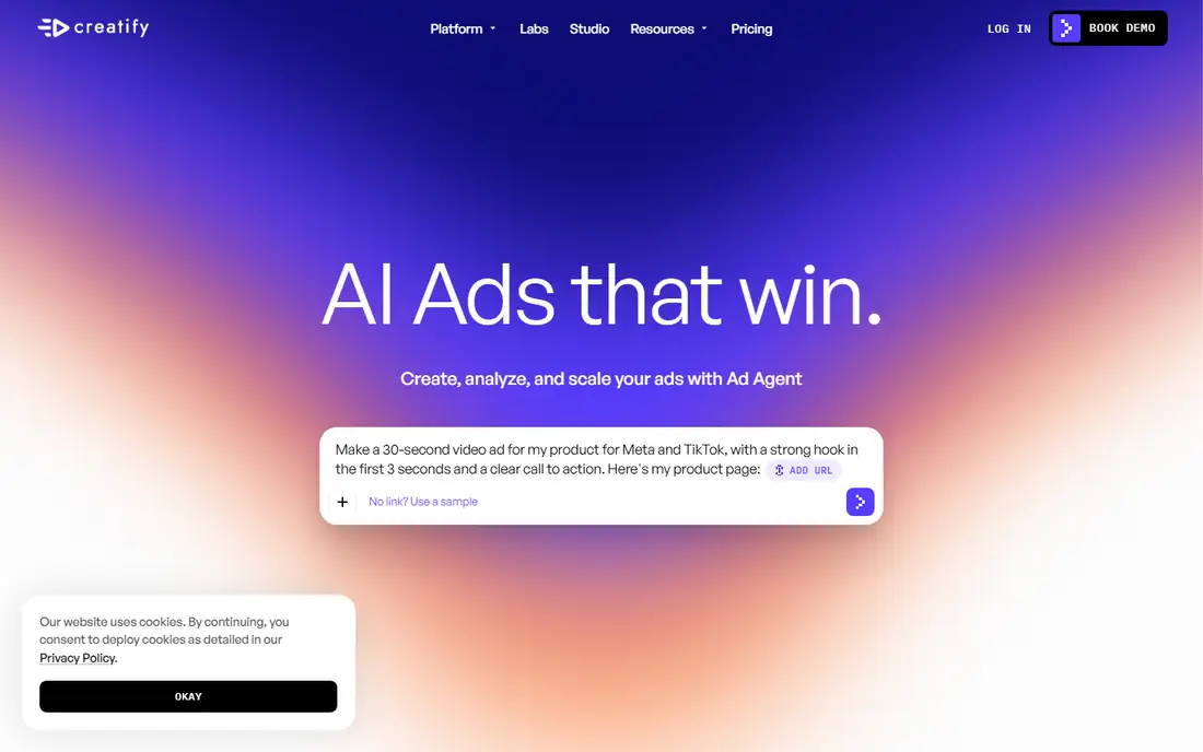 Creatify homepage
