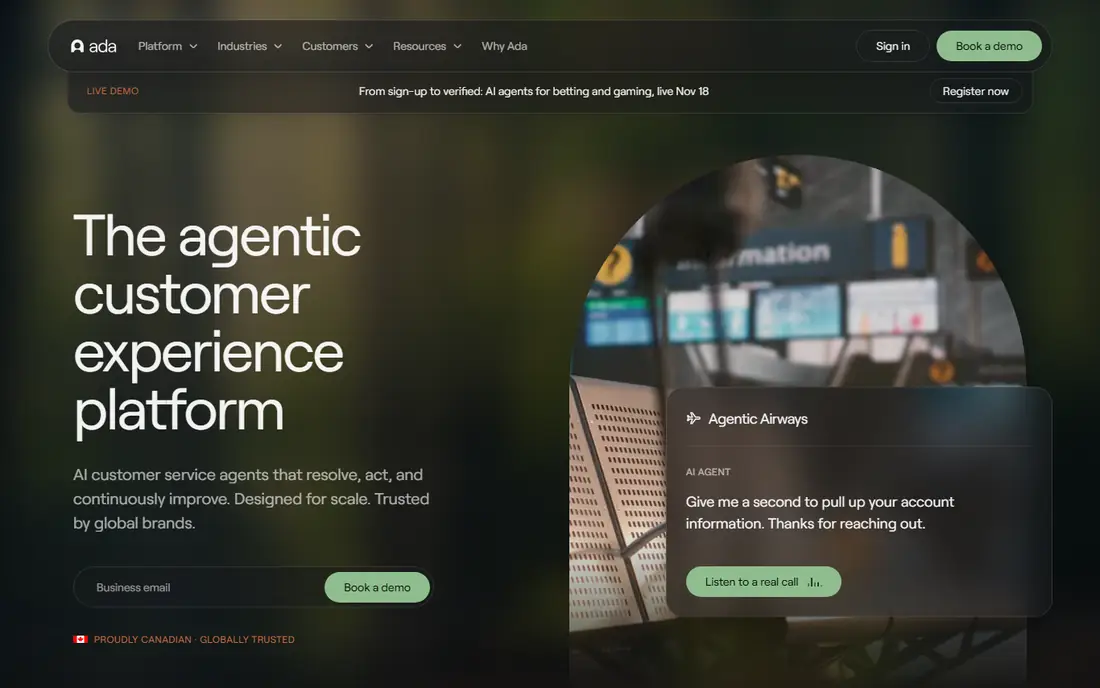 Ada homepage