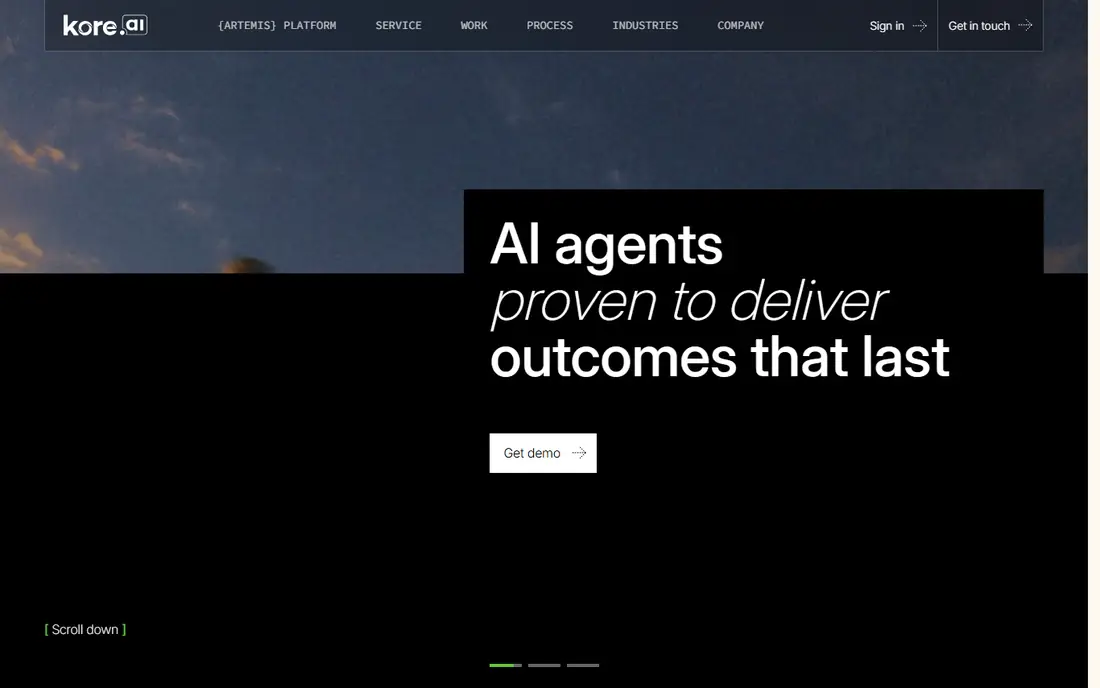 Kore.ai homepage