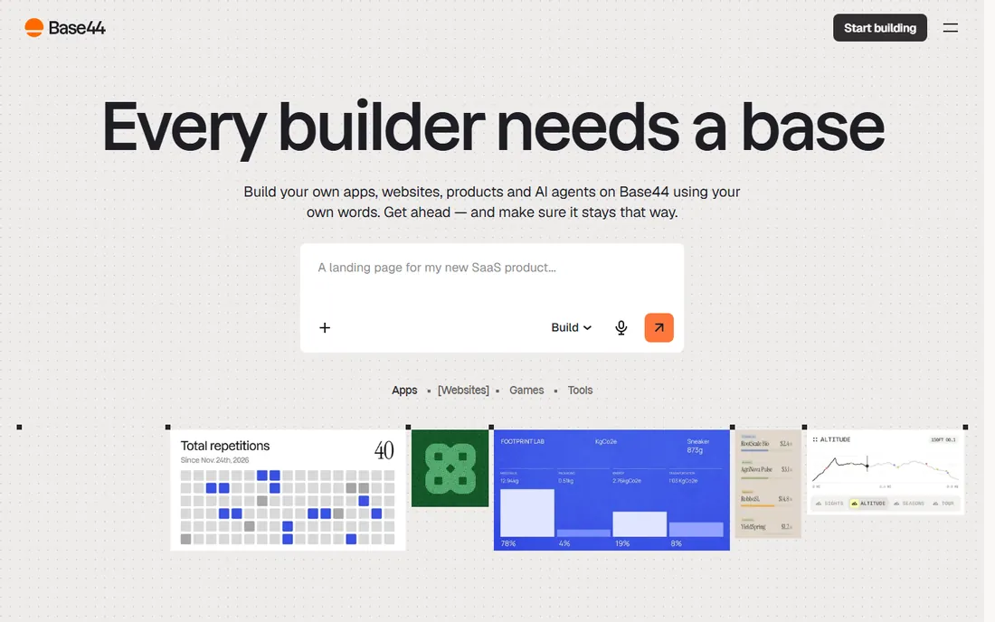 Base44 homepage