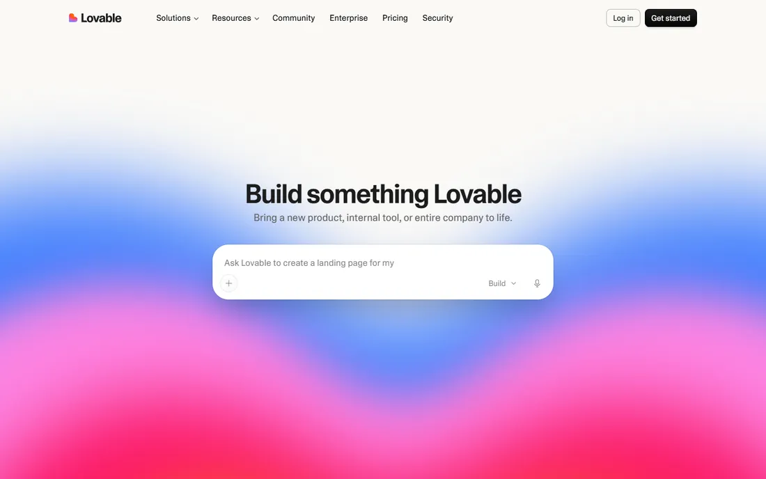 Lovable homepage