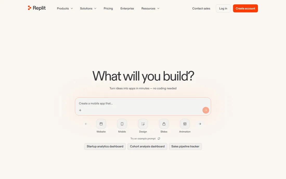 Replit homepage
