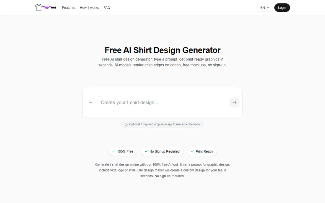 YupTees homepage
