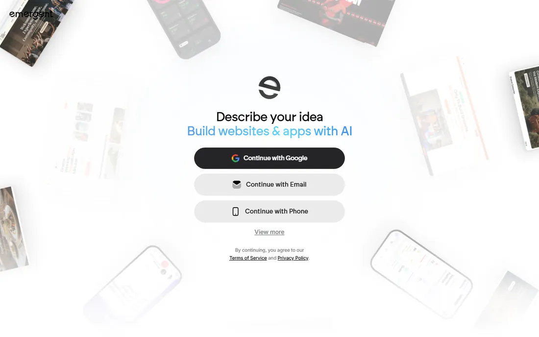 Emergent homepage