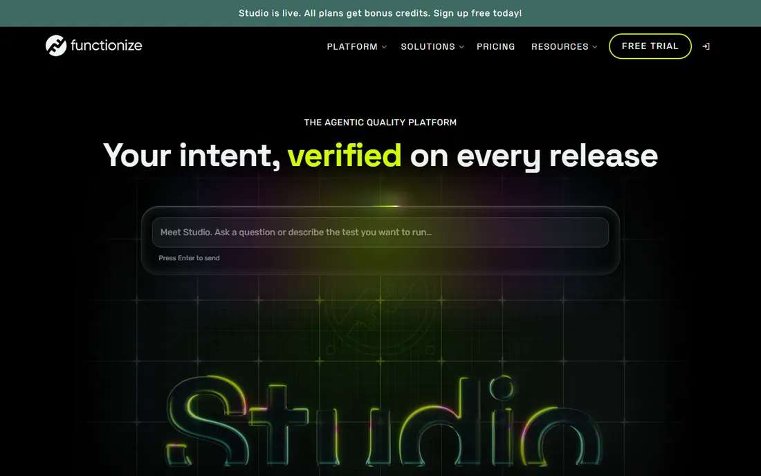 Functionize homepage