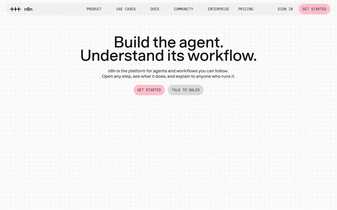 n8n homepage