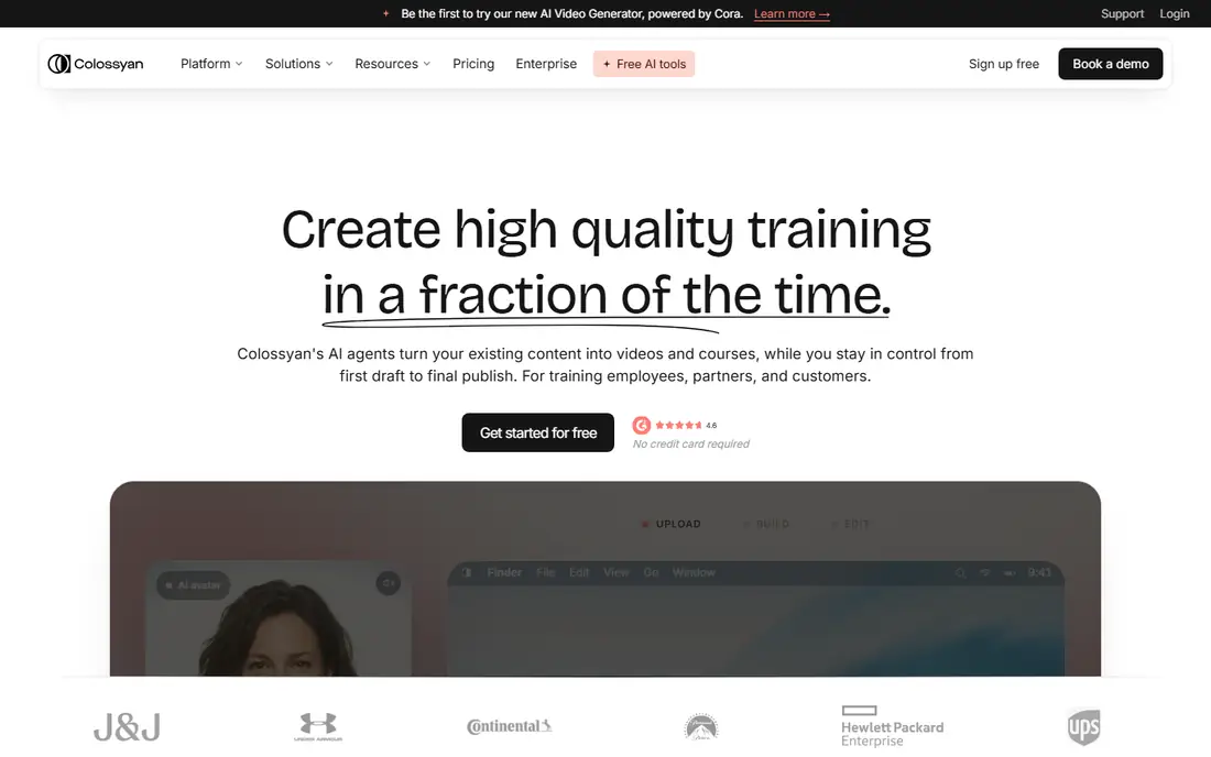Colossyan homepage