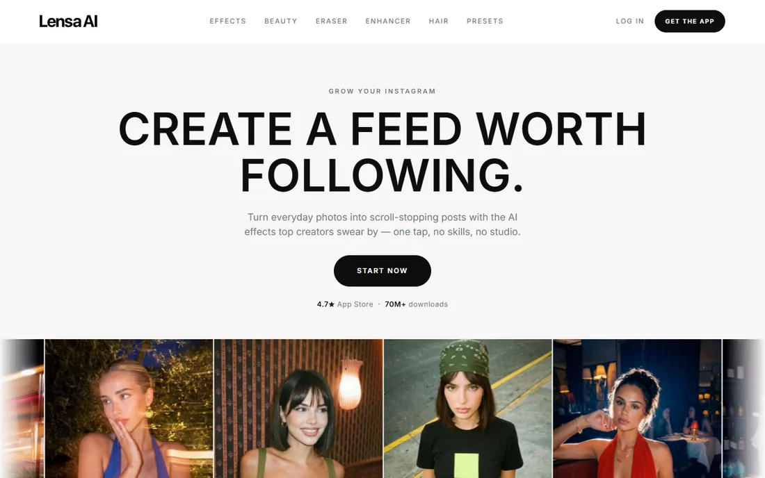 Lensa homepage