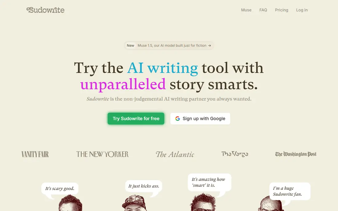 Sudowrite homepage
