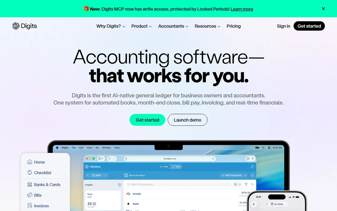 Digits homepage