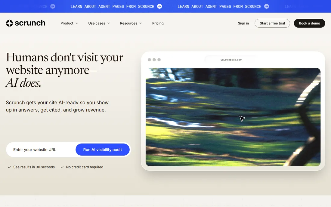 Scrunch homepage