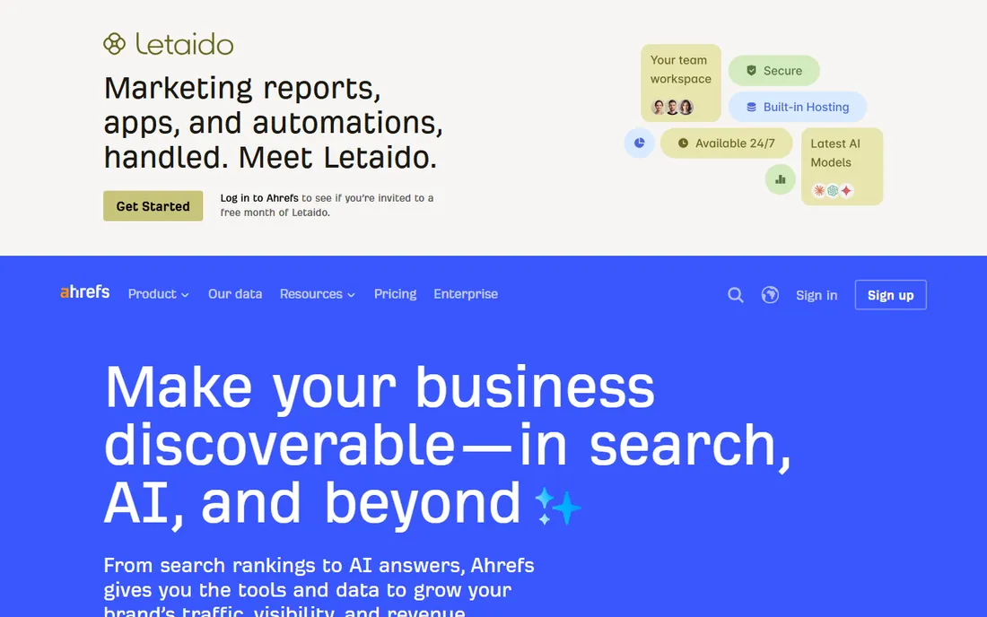 Ahrefs homepage