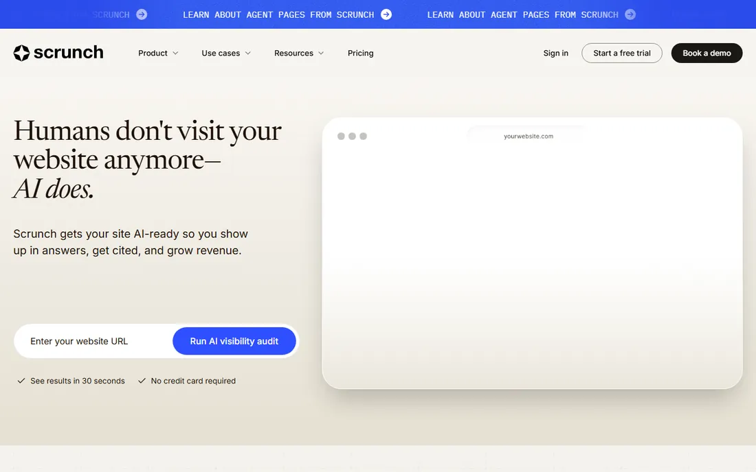 Scrunch homepage