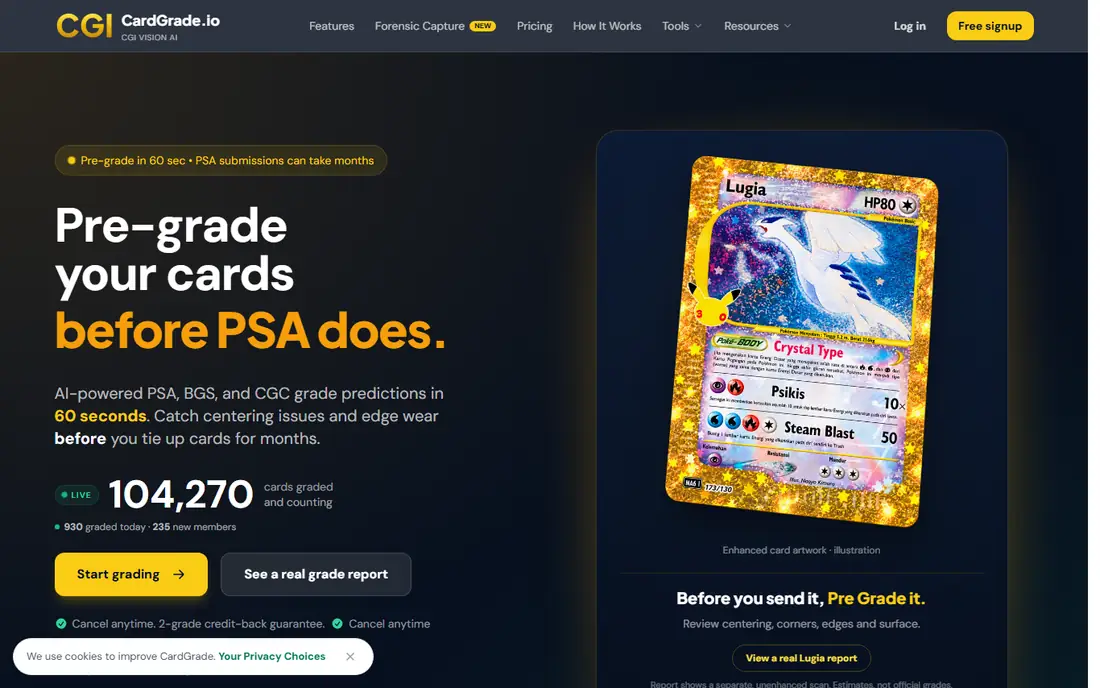 CardGrade homepage