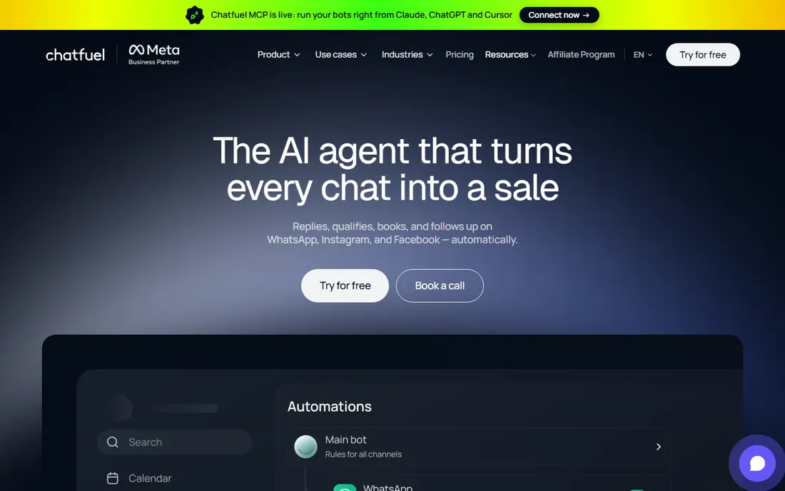 Chatfuel homepage