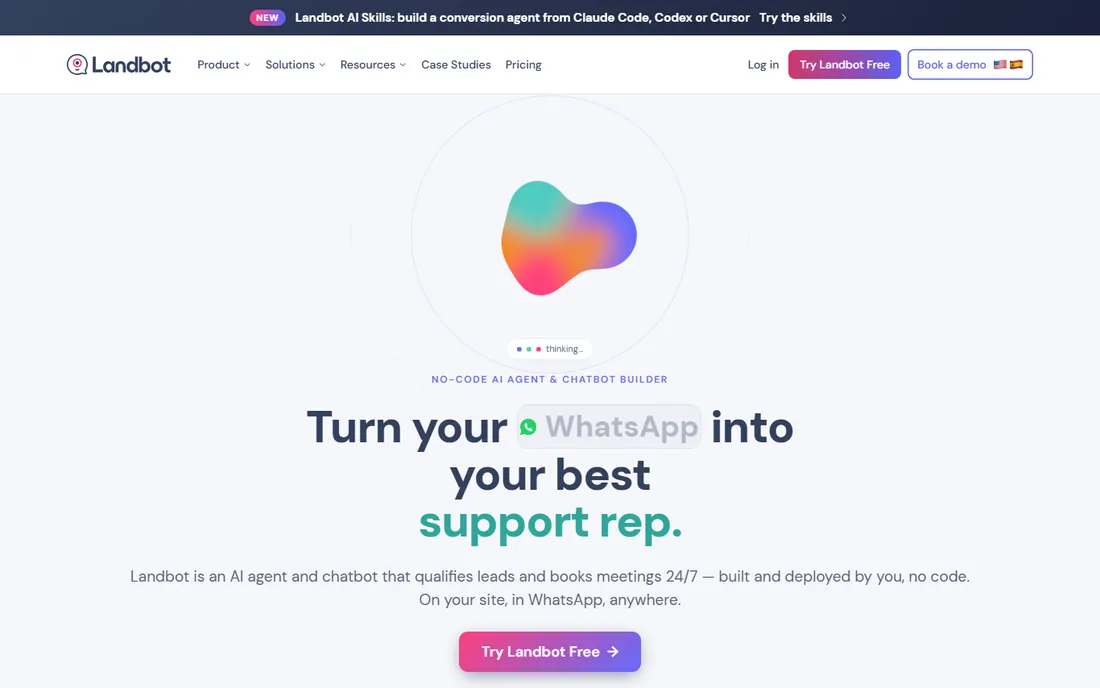 Landbot homepage