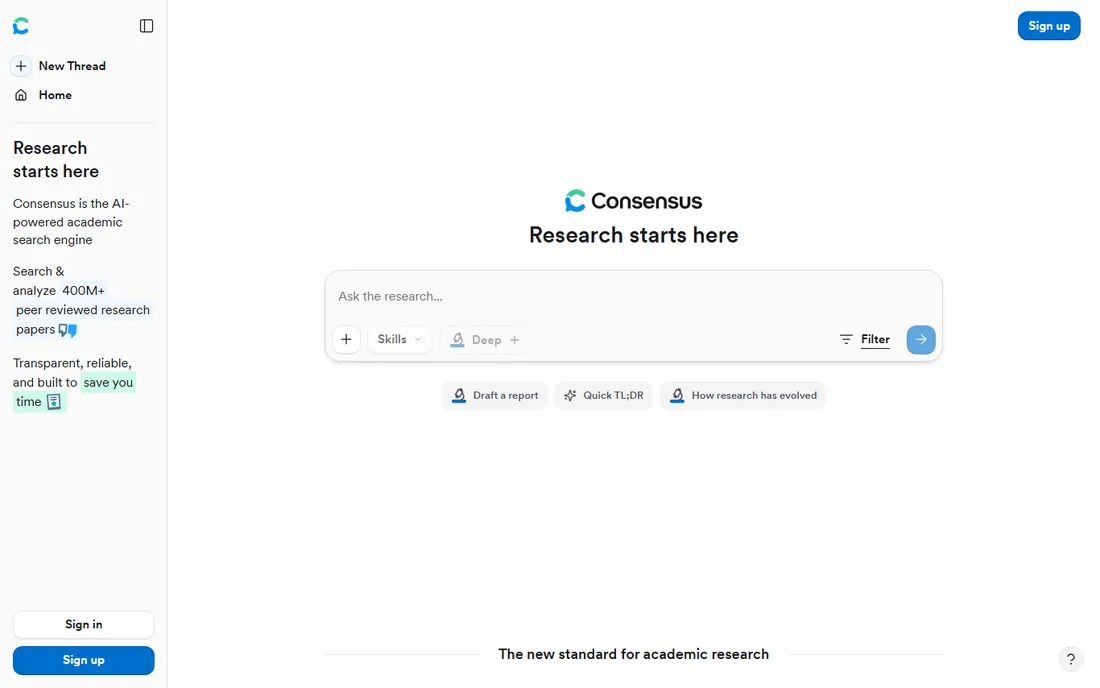 Consensus homepage
