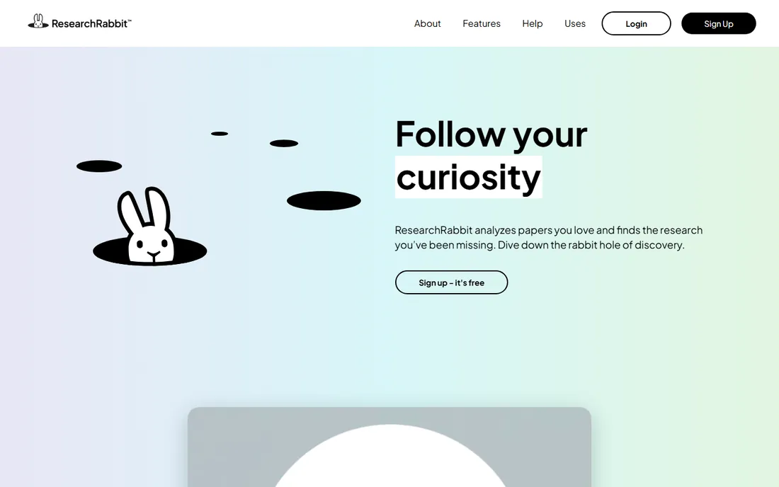 ResearchRabbit homepage