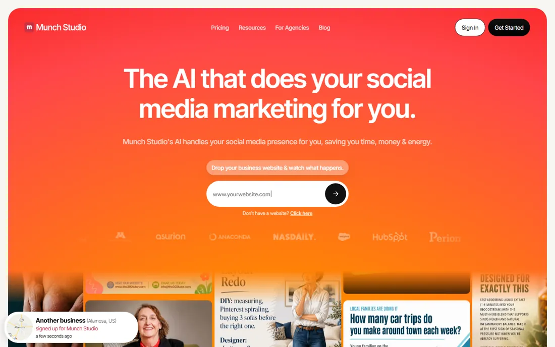GetMunch homepage