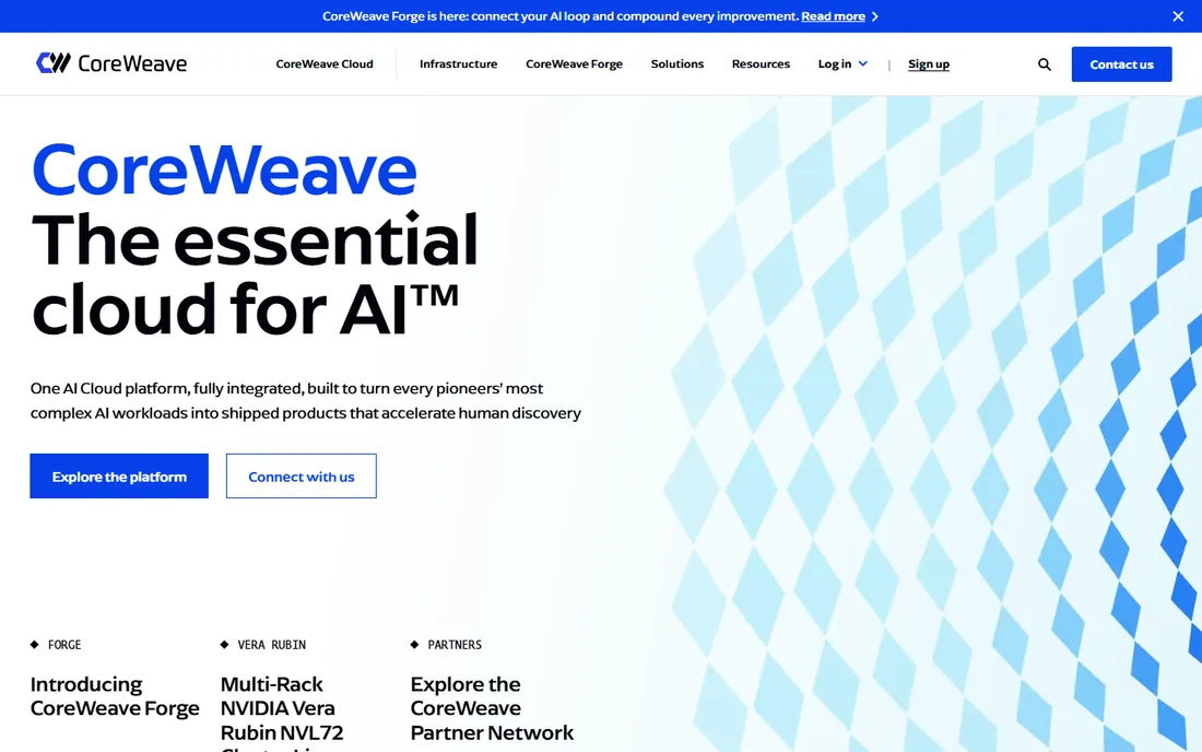 CoreWeave homepage