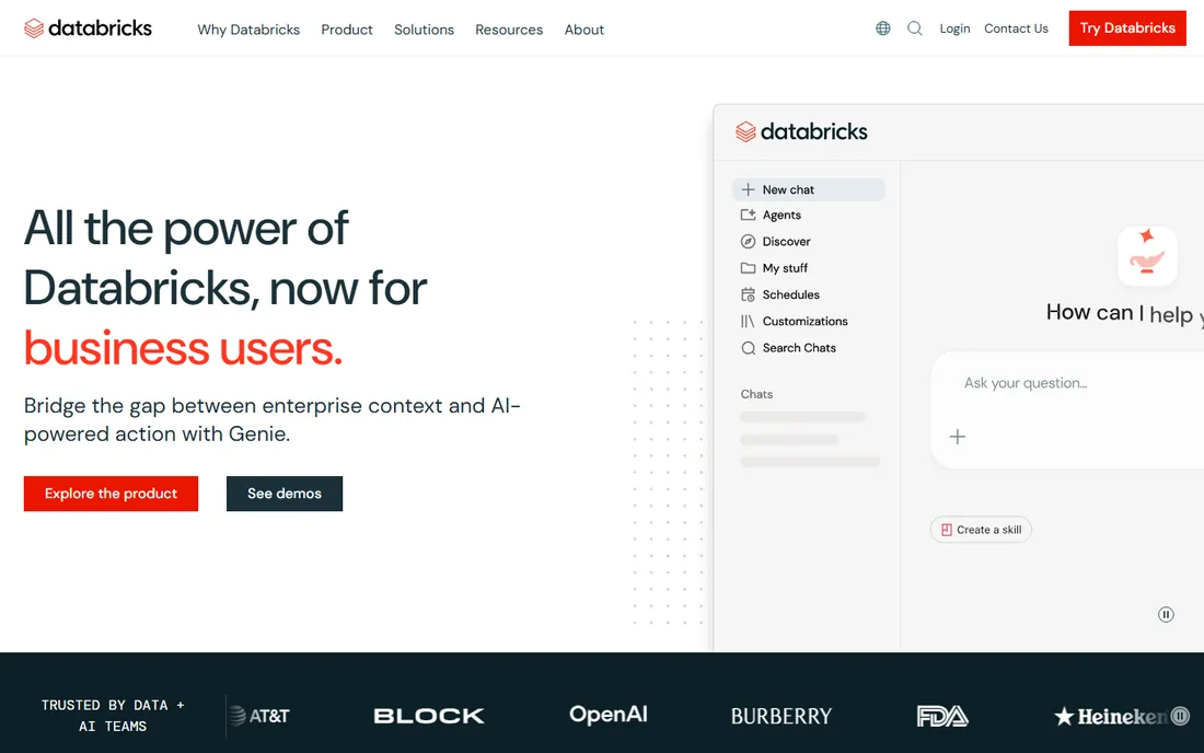 Databricks homepage