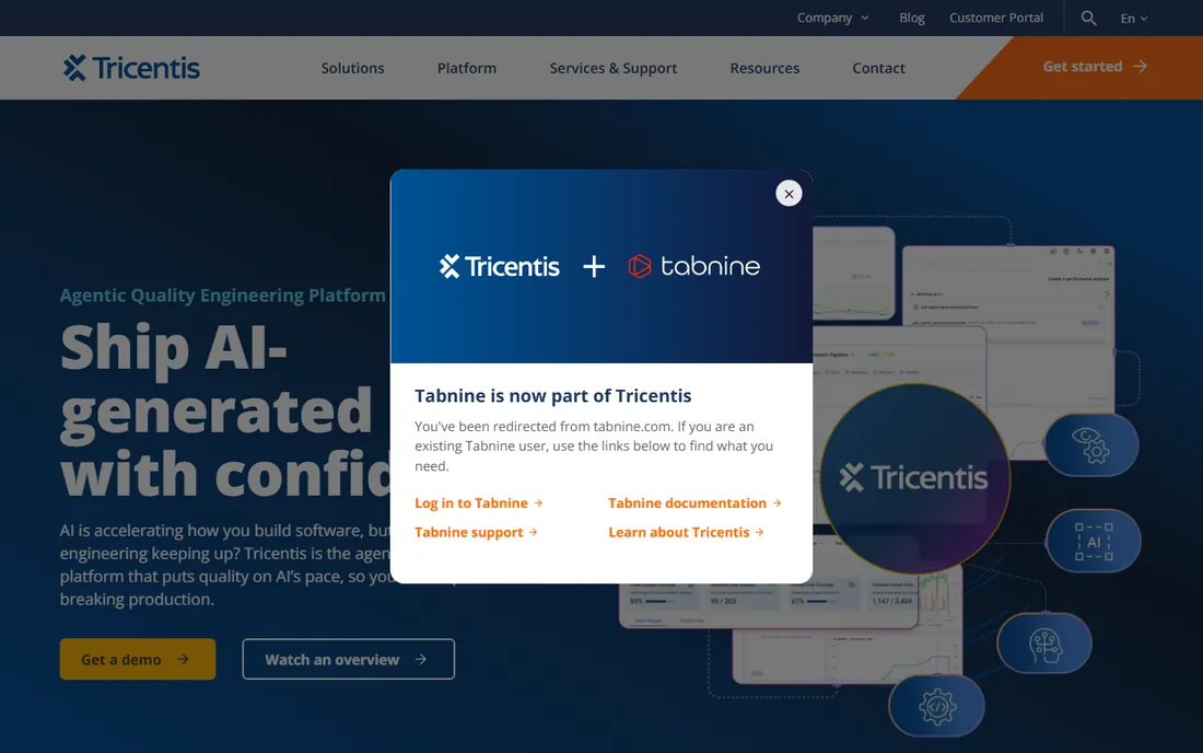 Tabnine homepage