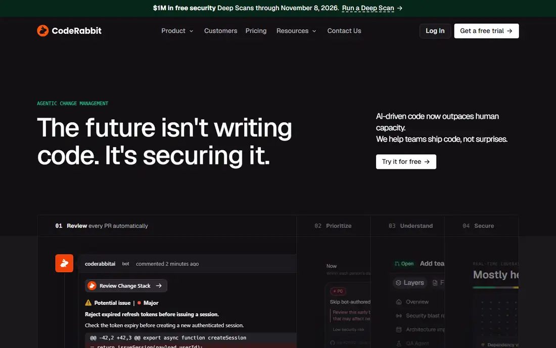 CodeRabbit homepage