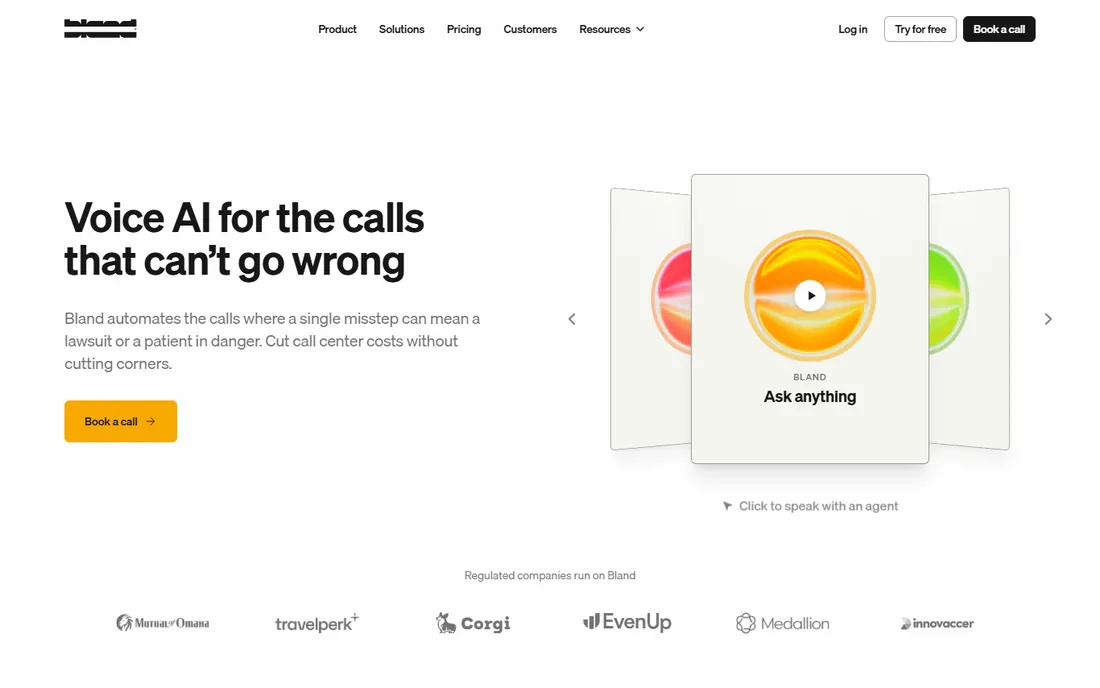 Bland AI homepage