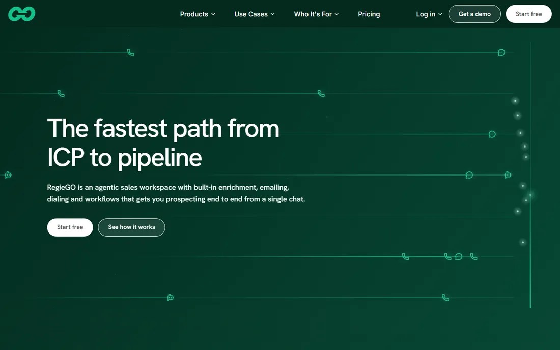 Regie.ai homepage