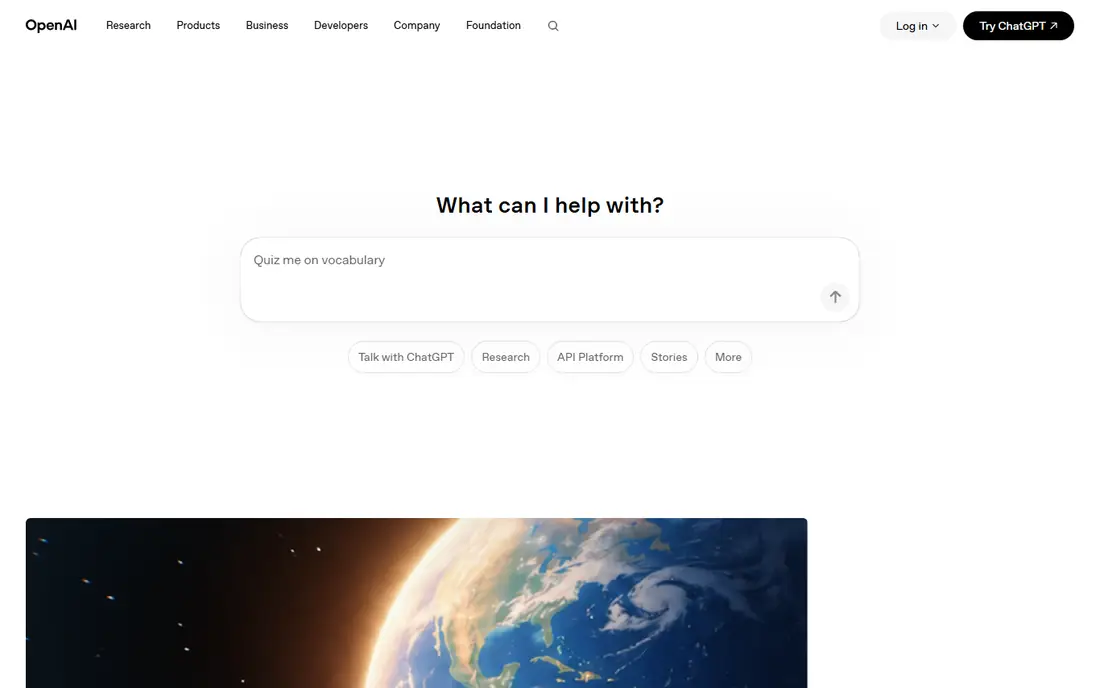 OpenAI homepage