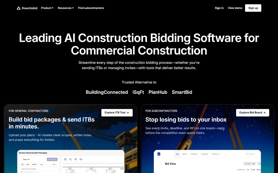 Downtobid homepage