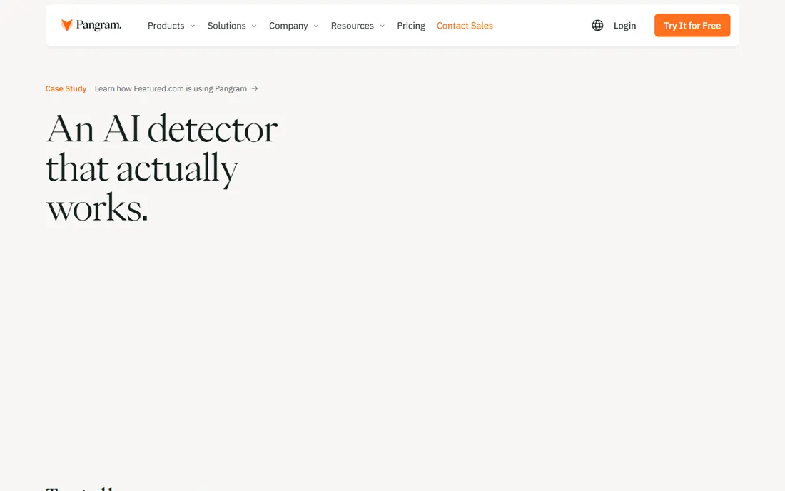 Pangram homepage