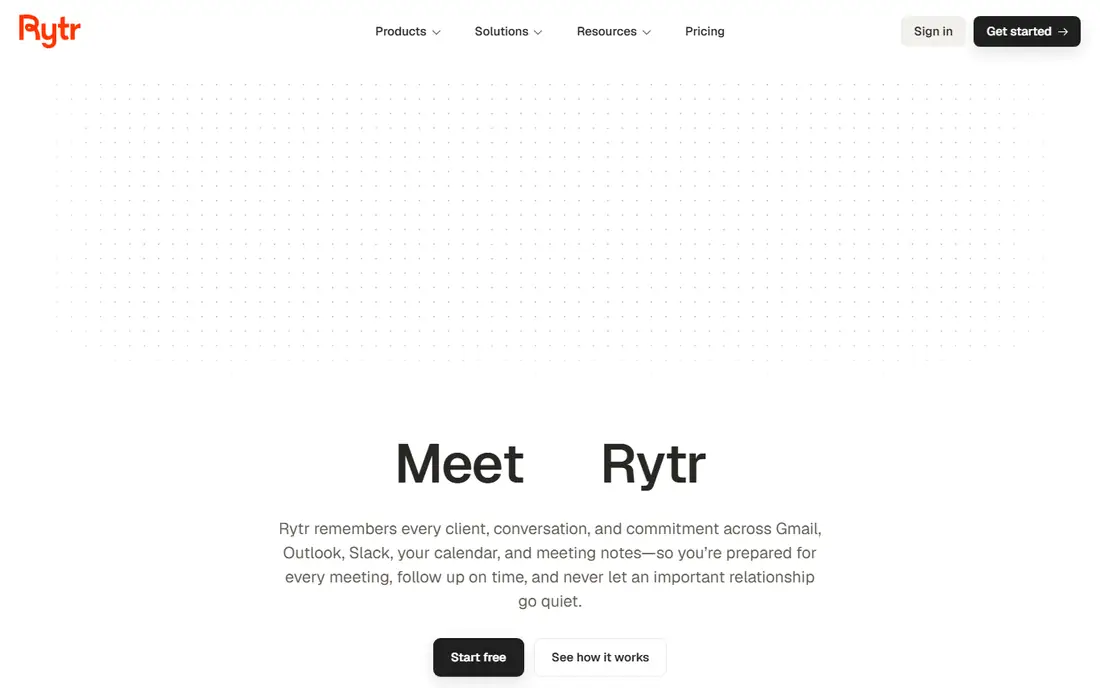 Rytr homepage