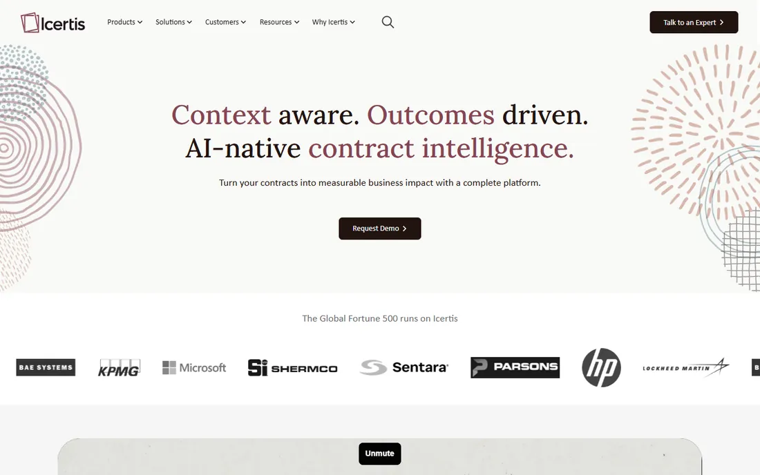 Icertis homepage