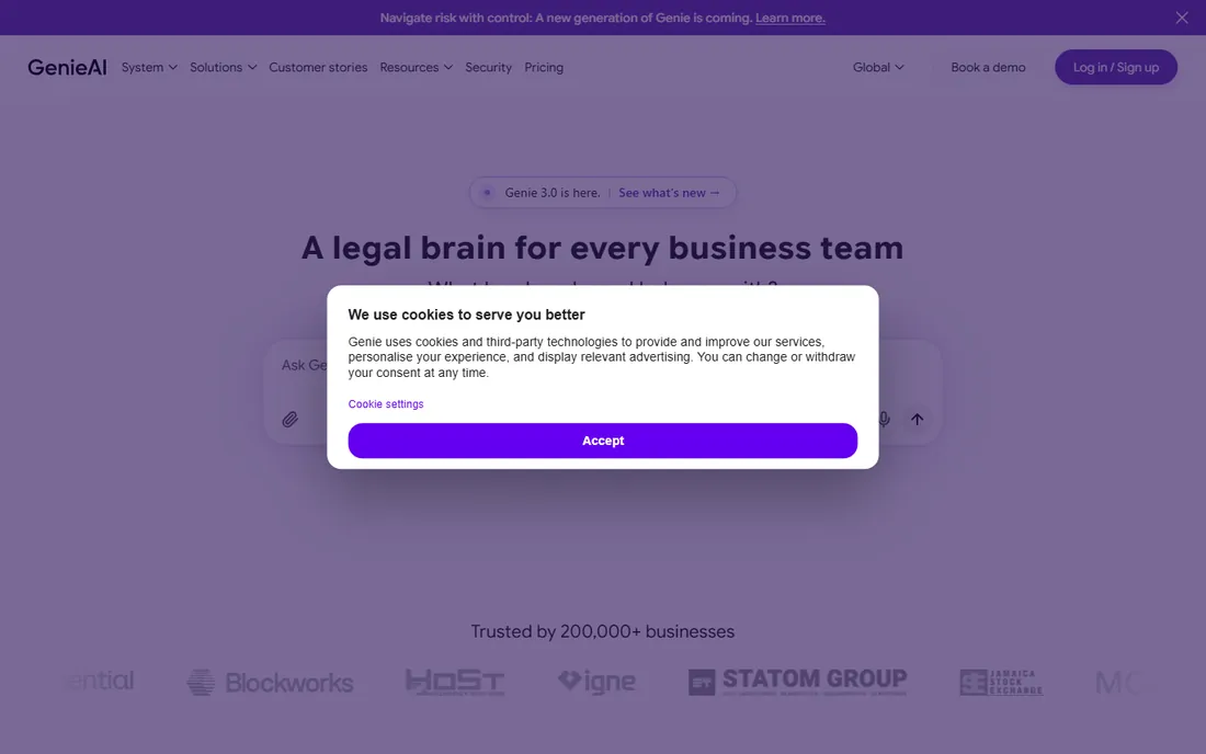 GenieAI homepage