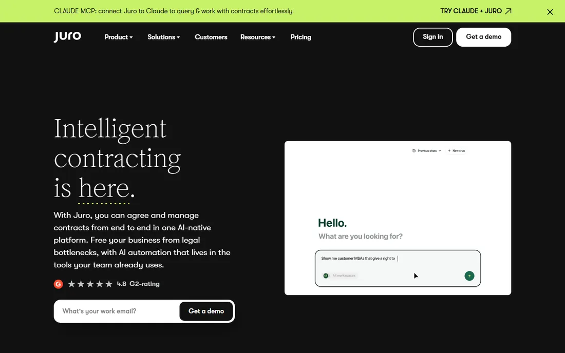 Juro homepage