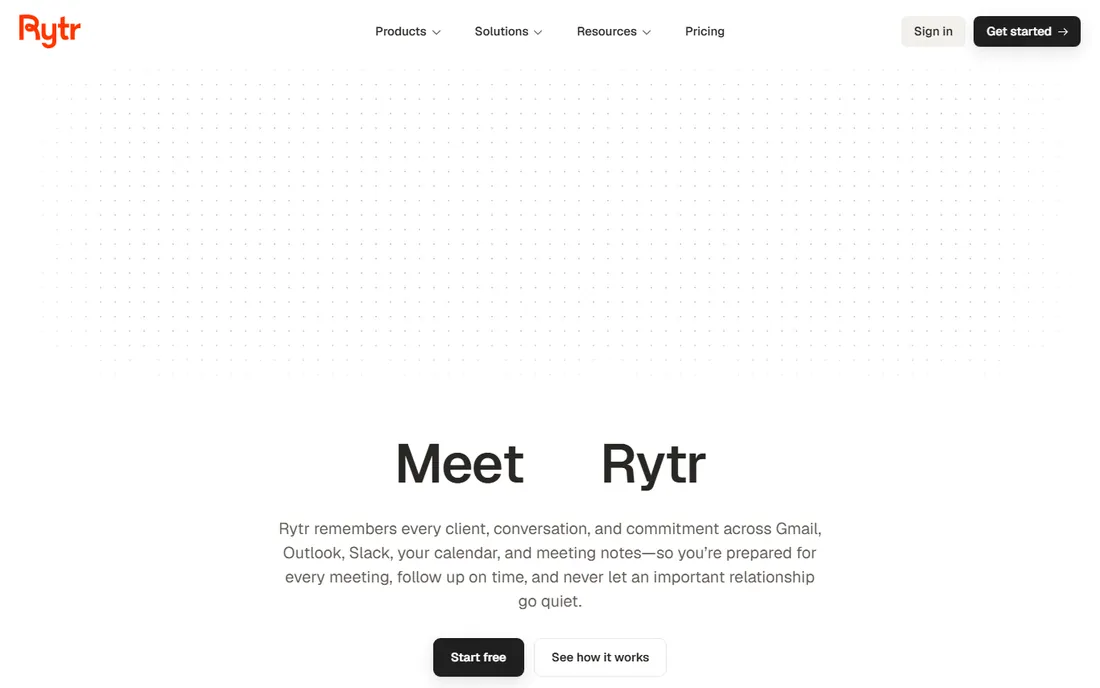 Rytr homepage