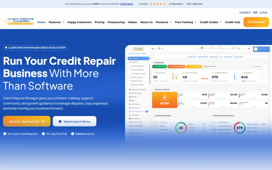 Client Dispute Manager homepage