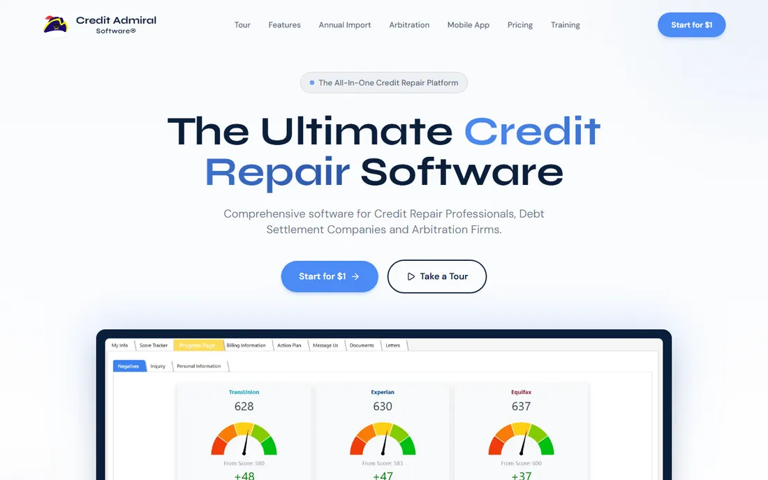Credit Admiral homepage
