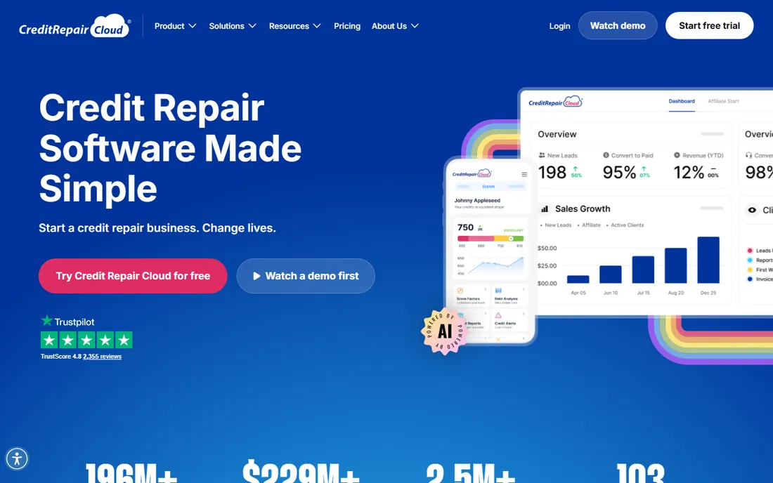 Credit Repair Cloud homepage