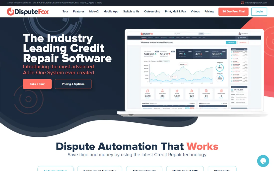 DisputeFox homepage