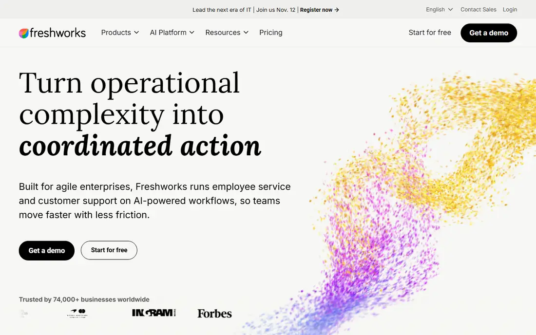 Freshdesk homepage