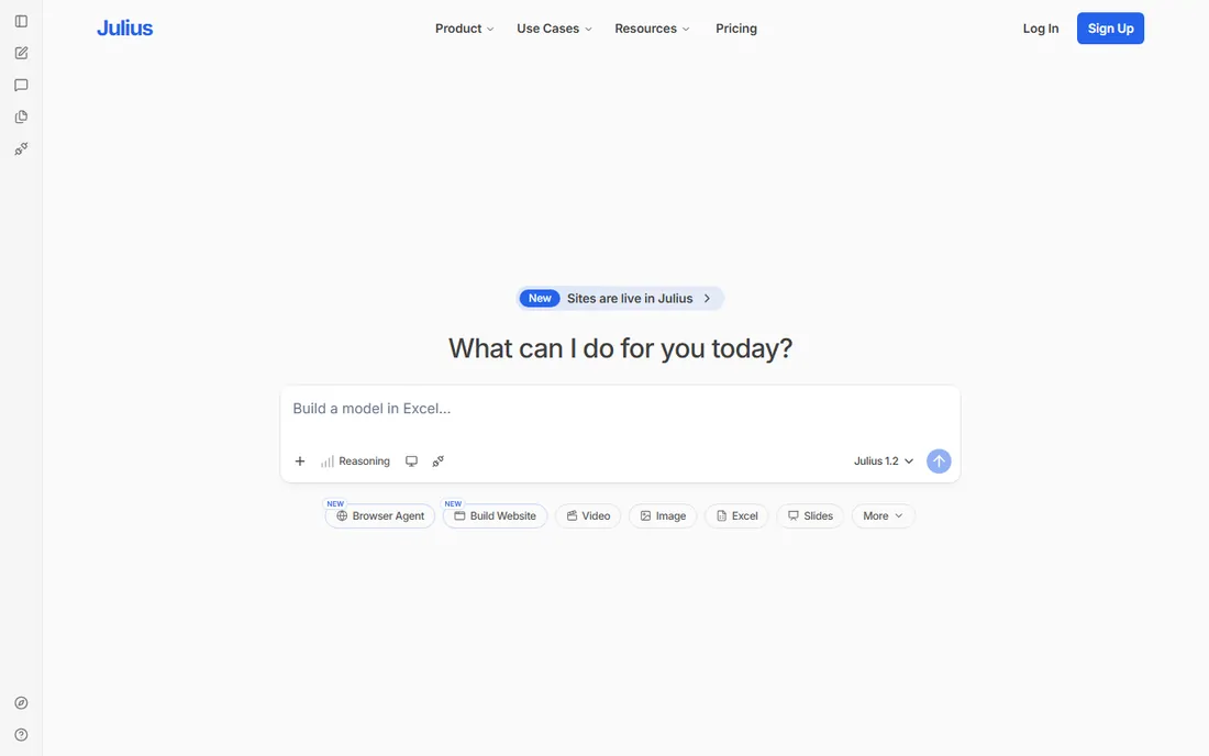 Julius AI homepage