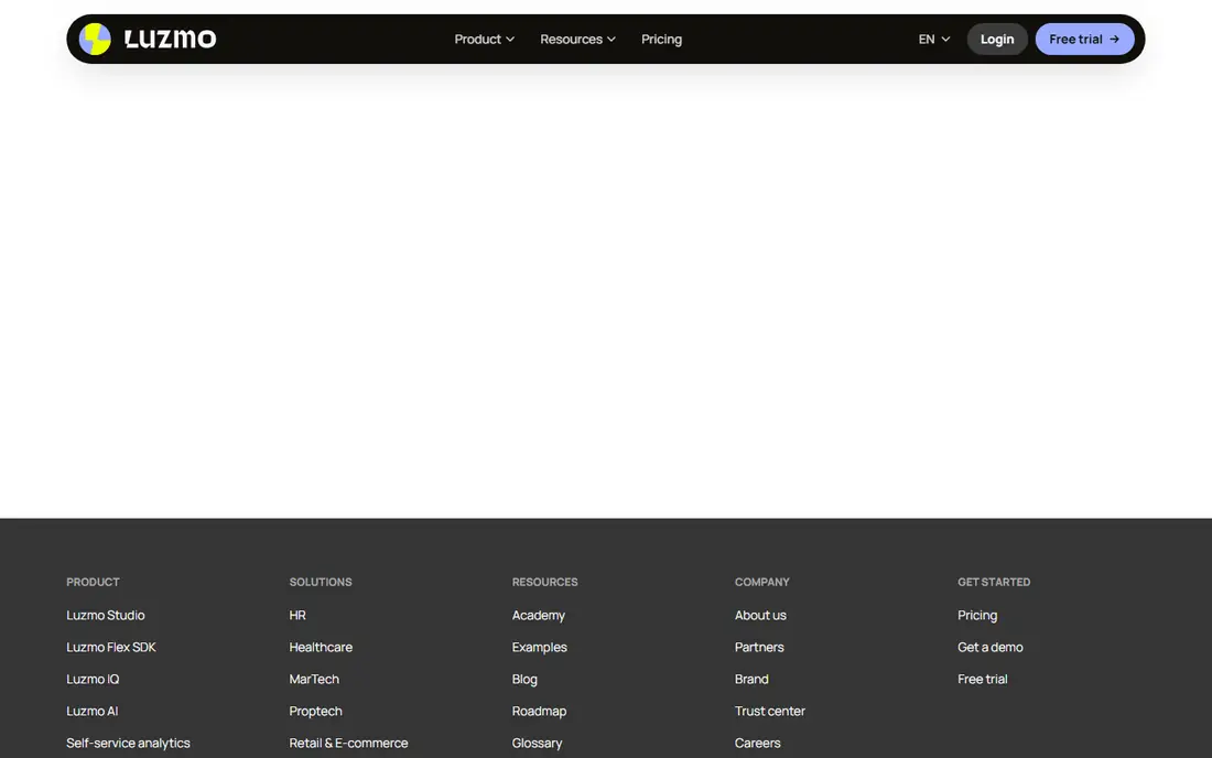 Luzmo homepage