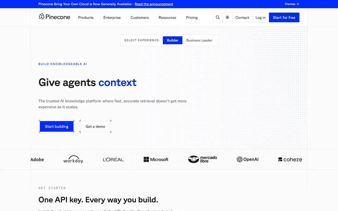 Pinecone homepage
