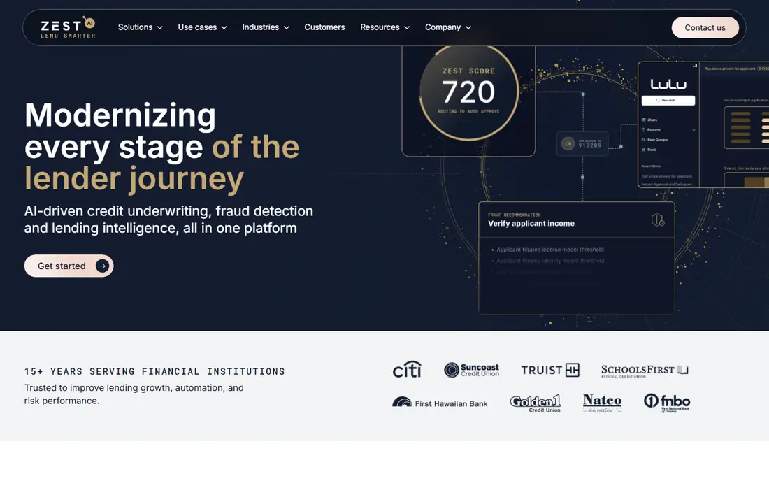 Zest AI homepage