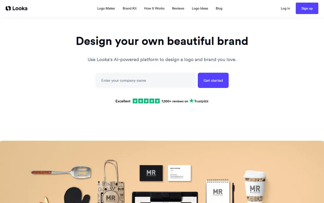 Looka homepage