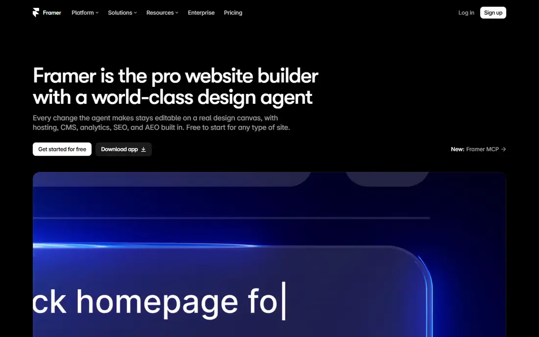 Framer homepage