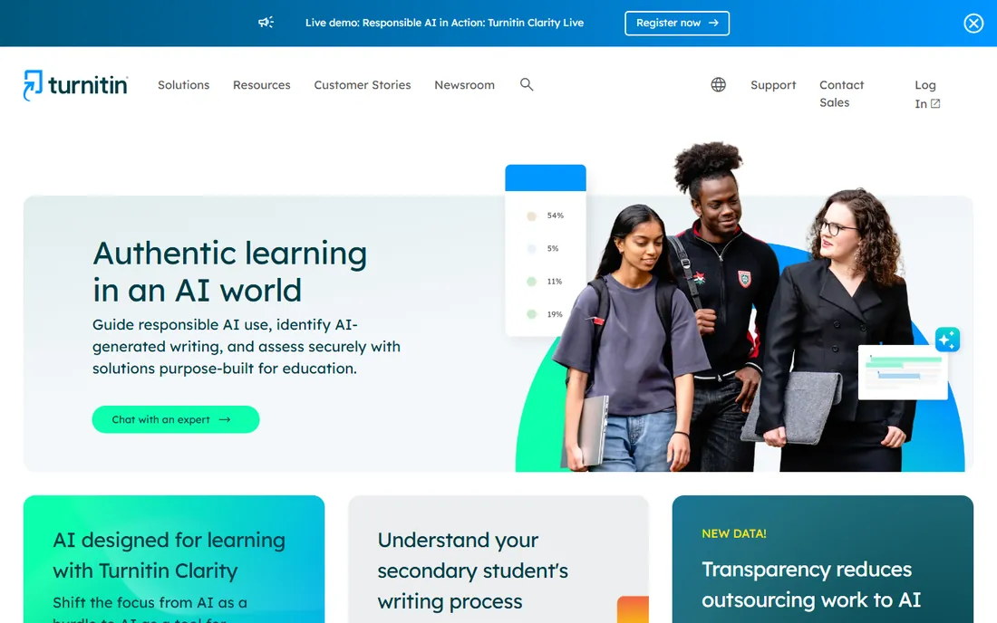 Turnitin homepage